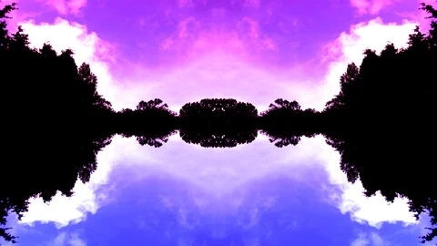 Colorful abstract clouds time lapse and mirror effect Stock Footage 94118040