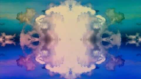Colorful abstract clouds time lapse and mirror effect Stock Footage 94119880