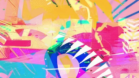 Colorful Abstract Collage Pattern Background Seamless Loop Vídeo Stock 328315930