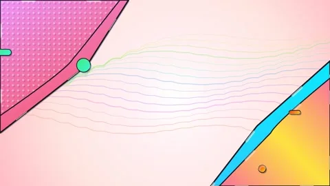 Colorful Abstract Comic Pop Art Background With Geometric Shapes And Wavy Lines Stock Footage 340806314