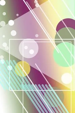A colorful abstract composition features nested square frames, soft bokeh o.. Stock-Illustration