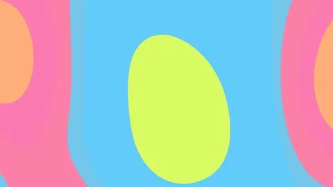Colorful abstract composition featuring a large lime green oval centered with Иллюстрация