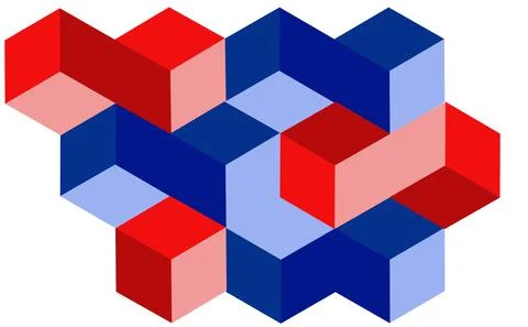 Colorful abstract composition izometric cubes Stock Illustration