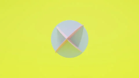 Colorful abstract composition with plates in bold neon colors, realistic 3D Stock Footage 339295631