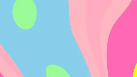 Colorful abstract composition with smooth curved shapes in pastel blue, pink, Иллюстрация
