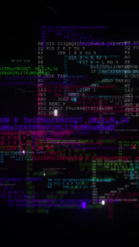 Colorful Abstract Computer Data Matrix Background Loop Stock Footage 324143277