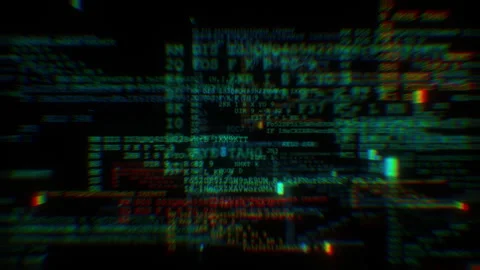 Colorful Abstract Computer Data Matrix Background Loop Stock Footage 324143697