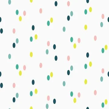 Colorful abstract confetti oval dots seamless pattern background. Stock Illustration
