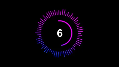 Colorful Abstract Countdown Timer Animation from 10 Seconds Stock Footage 336361331