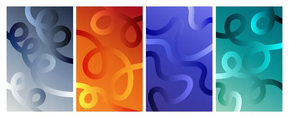 Colorful Abstract Curved Pattern Background Illustrazione stock