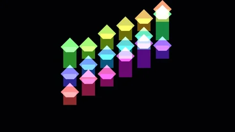 Colorful Abstract Data Visualization Seamless Loop Stock Footage 342357060