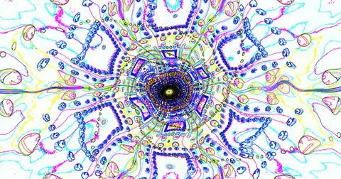 Colorful abstract design created with bold lines and patterns Stock Illustration