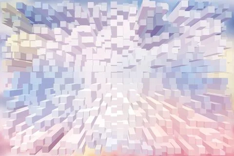 Colorful abstract design of cubes in a dynamic formation Stock Illustration