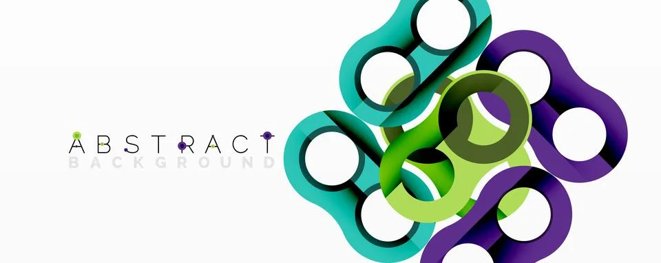 Colorful abstract design features interconnected circles, loops. Modern graph 스톡 일러스트