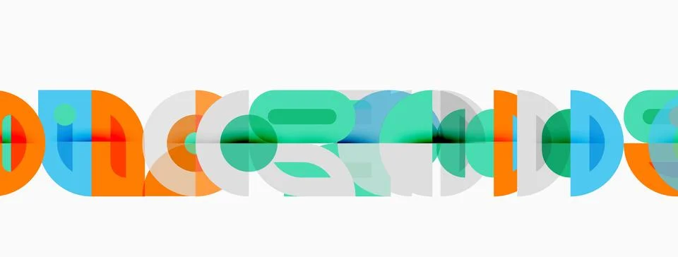 Colorful abstract design features overlapping circular shapes forming word 库存插图