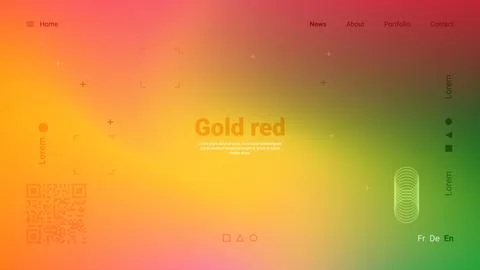 Colorful abstract design featuring gradient hues of gold and red with minim.. Stockillustratie