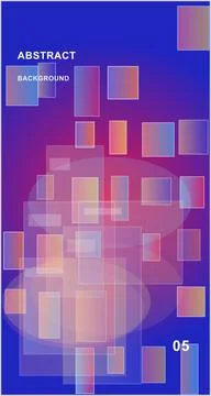 Colorful abstract design featuring overlapping transparent shapes and geome.. Illustrazione stock