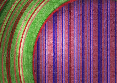 Colorful abstract design featuring a pattern of vertical stripes. Bright re.. Stock Illustration