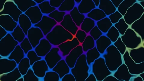 Colorful abstract design with fluid shapes on dark Stock Footage 338387976