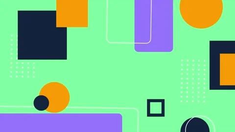 A colorful abstract design with geometric forms seamless 4k video background Stock Footage 295099732