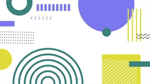 A colorful abstract design with geometric forms on white background seamless 4k Stock Footage 295099987