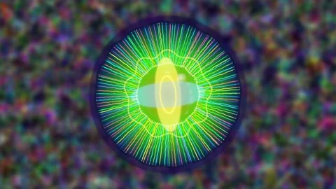 Colorful abstract design with radial lines and shape patterns Stock Footage 337073403
