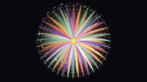 Colorful abstract design with radial patterns and bright light effects Stock Footage 337301790