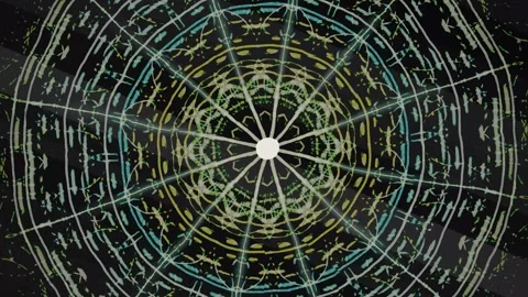 Colorful abstract design with radial patterns and lines in motion Stock Footage 337386354