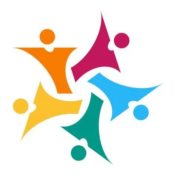 Colorful abstract design representing teamwork and collaboration in harmony Stock Illustration
