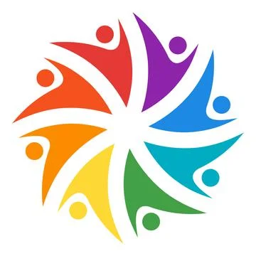 Colorful abstract design representing unity and community through people fi.. Stock Illustration