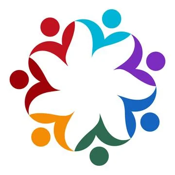 Colorful abstract design representing unity and diversity in community values Stock Illustration