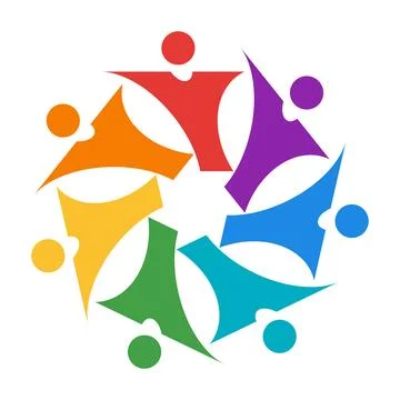 Colorful Abstract Design Representing Unity and Collaboration Among People Stock Illustration