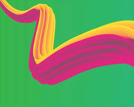 A colorful abstract design with a wave shape in shades of pink and yellow Stock Illustration