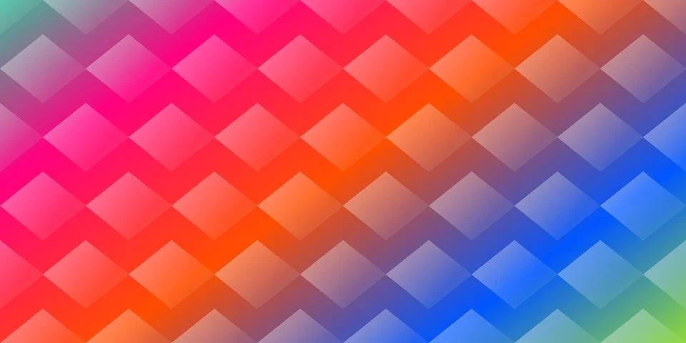 Colorful abstract diamond pattern with rainbow gradient Stock Illustration
