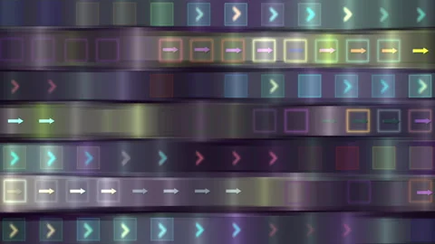 Colorful Abstract Digital Background with Moving Arrow Elements Video stock 310747734