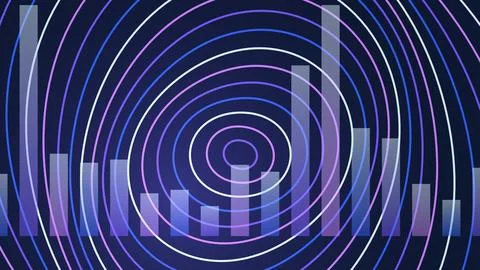 Colorful abstract digital wave pattern with circles and lines Stock Illustration