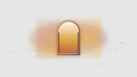Colorful abstract door shape design on a gray background Stock Footage 344612194