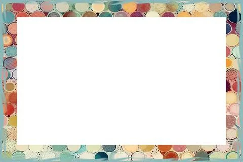 Colorful Abstract Dot Pattern Border Frame with White Copy Space Stock Illustration