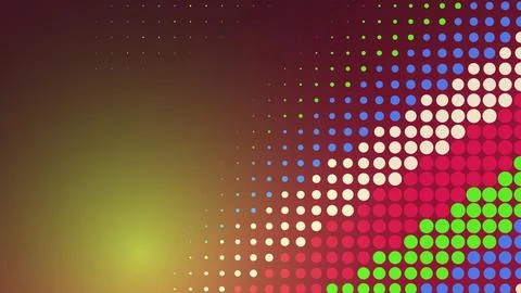 Colorful abstract dot pattern on dark background Ilustração Stock