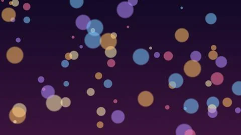 Colorful abstract dots composition on dark purple background Stock Illustration