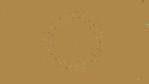 Colorful abstract dots on orange background イラスト素材