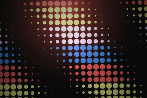 Colorful abstract dots pattern on black background Stock Photos