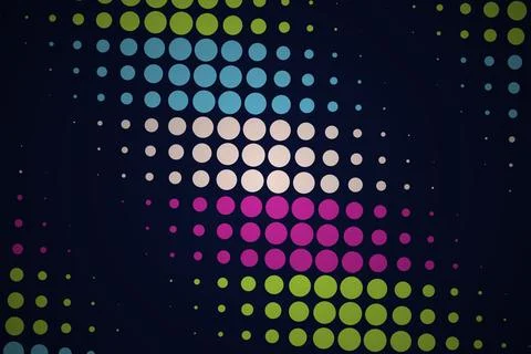 Colorful abstract dots pattern on dark background Stock Photos