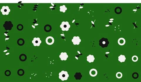 Colorful abstract dots pattern on green background Stock Illustration