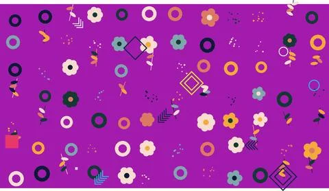Colorful abstract dots pattern on purple background Illustrazione stock