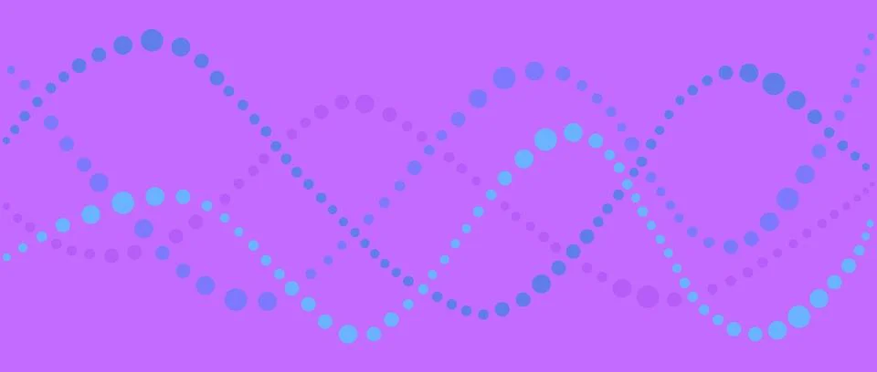 Colorful abstract dots pattern on a vibrant purple background Stock Illustration