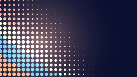Colorful abstract dotted pattern with vibrant circles and dark background Stock Illustration