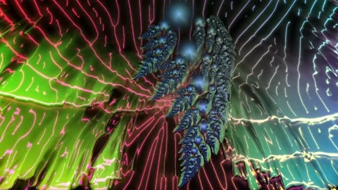 Colorful Abstract Electronic Visualisations moving particles digital art visual Stock Footage 196822655