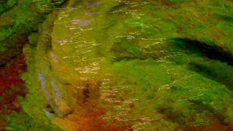 Colorful Abstract Electronic Visualisations moving particles digital art visual Stock Footage 196823183