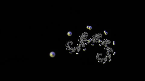 Colorful Abstract Electronic Visualisations moving particles digital art visual Stock Footage 196823780